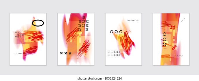 Abstract cover template with black geometric shapes. Poster with gradient neon colored  curved glow fluid shape. Liquid bright colors.