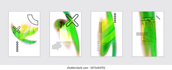 Abstract cover template with black geometric shapes. Poster with gradient neon colored  curved glow fluid shape. Liquid bright colors.