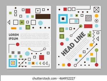 Abstract Cover Template Brochure. Squares and lines. Vector image.
