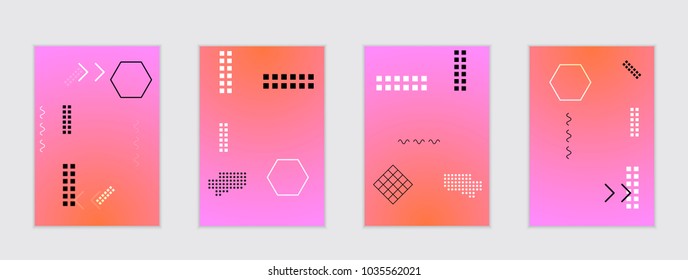 Abstract cover template with gradient design elements. Poster with geometric shapes and gradient.