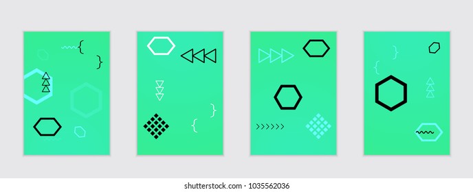 Abstract cover template with gradient design elements. Poster with geometric shapes and gradient.