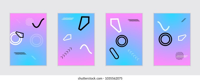 Abstract cover template with gradient design elements. Poster with geometric shapes and gradient.