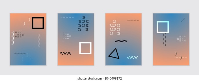 Abstract cover template with gradient design elements. Poster with geometric shapes and gradient.
