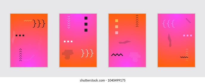Abstract cover template with gradient design elements. Poster with geometric shapes and gradient.