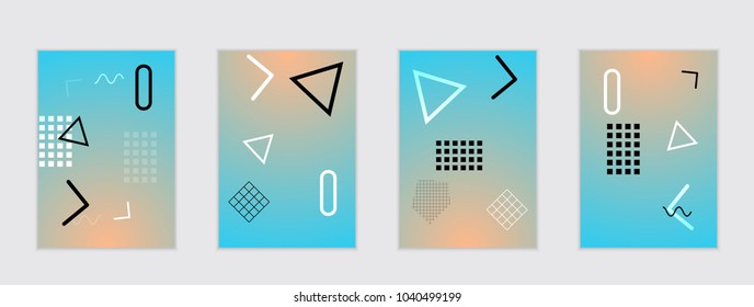 Abstract cover template with gradient design elements. Poster with geometric shapes and gradient.