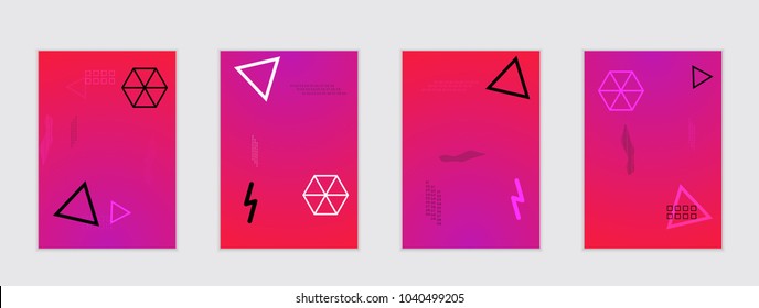 Abstract cover template with gradient design elements. Poster with geometric shapes and gradient.