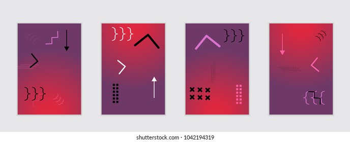 Abstract cover template with gradient design elements. Poster with geometric shapes and gradient.