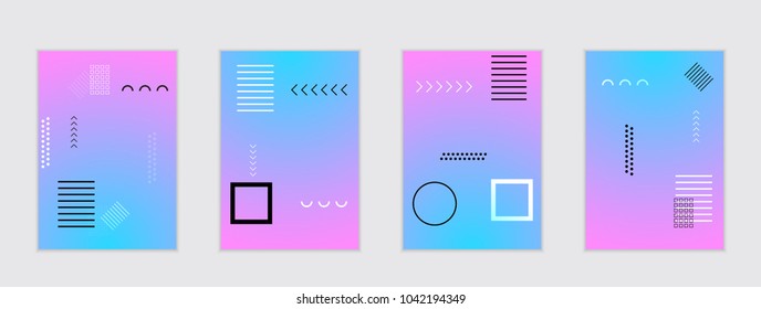 Abstract cover template with gradient design elements. Poster with geometric shapes and gradient.