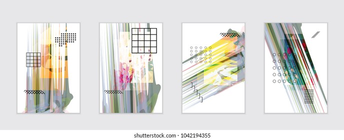 Abstract cover template with gradient design elements. Poster with geometric shapes and gradient.