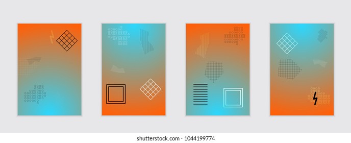 Abstract cover template with gradient design elements. Poster with geometric shapes and gradient.