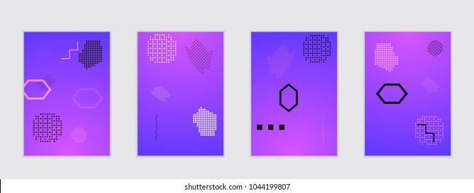 Abstract cover template with gradient design elements. Poster with geometric shapes and gradient.