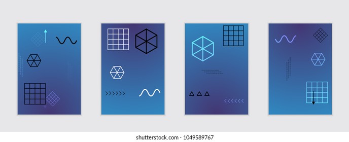 Abstract cover template with gradient design elements. Poster with geometric shapes and gradient.