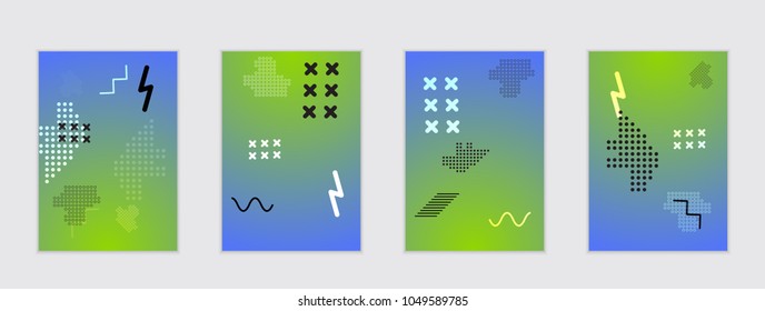 Abstract cover template with gradient design elements. Poster with geometric shapes and gradient.