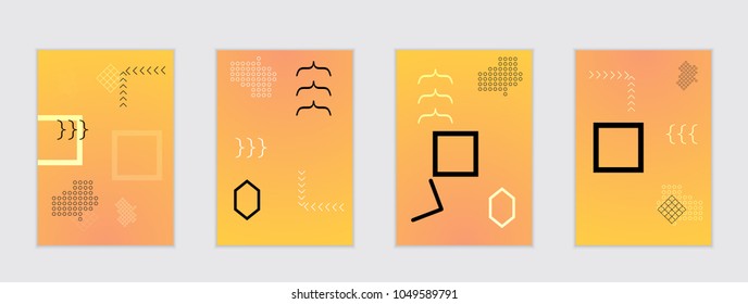Abstract cover template with gradient design elements. Poster with geometric shapes and gradient.