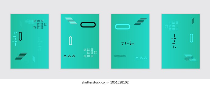 Abstract cover template with gradient design elements. Poster with geometric shapes and gradient.