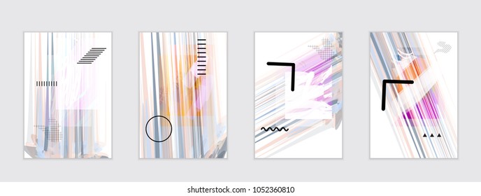 Abstract cover template with gradient design elements. Poster with geometric shapes and gradient.