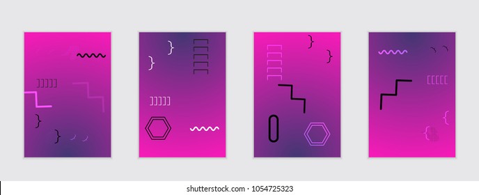 Abstract cover template with gradient design elements. Poster with geometric shapes and gradient.