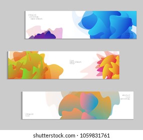Abstract cover template with gradient design elements. Futuristic abstract modern pattern with fluid colors creating digital art. Bright colored background artistic social media web banner