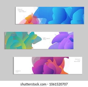 Abstract cover template with gradient design elements. Futuristic abstract modern pattern with fluid colors creating digital art. Bright colored background artistic social media web banner