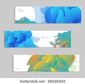 Abstract cover template with gradient design elements. Futuristic abstract modern pattern with fluid colors creating digital art. Bright colored background artistic social media web banner