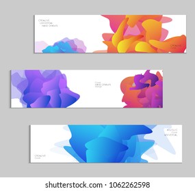 Abstract cover template with gradient design elements. Futuristic abstract modern pattern with fluid colors creating digital art. Bright colored background artistic social media web banner