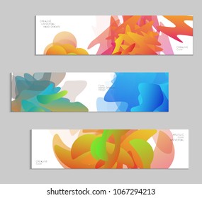Abstract cover template with gradient design elements. Futuristic abstract modern pattern with fluid colors creating digital art. Bright colored background artistic social media web banner