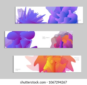 Abstract cover template with gradient design elements. Futuristic abstract modern pattern with fluid colors creating digital art. Bright colored background artistic social media web banner