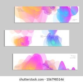 Abstract cover template with gradient design elements. Futuristic abstract modern pattern with fluid colors creating digital art. Bright colored background artistic social media web banner