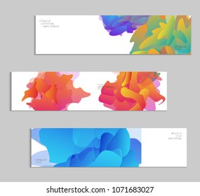 Abstract cover template with gradient design elements. Futuristic abstract modern pattern with fluid colors creating digital art. Bright colored background artistic social media web banner