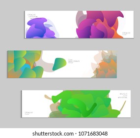 Abstract cover template with gradient design elements. Futuristic abstract modern pattern with fluid colors creating digital art. Bright colored background artistic social media web banner