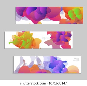 Abstract cover template with gradient design elements. Futuristic abstract modern pattern with fluid colors creating digital art. Bright colored background artistic social media web banner