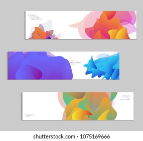 Abstract cover template with gradient design elements. Futuristic abstract modern pattern with fluid colors creating digital art. Bright colored background artistic social media web banner