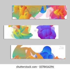 Abstract cover template with gradient design elements. Futuristic abstract modern pattern with fluid colors creating digital art. Bright colored background artistic social media web banner