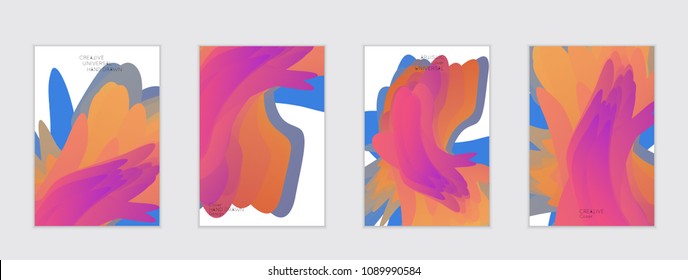 Abstract cover template with gradient design elements. Futuristic abstract modern pattern with fluid colors creating digital art. Bright colored background artistic social media web banner