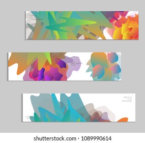 Abstract cover template with gradient design elements. Futuristic abstract modern pattern with fluid colors creating digital art. Bright colored background artistic social media web banner