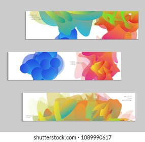 Abstract cover template with gradient design elements. Futuristic abstract modern pattern with fluid colors creating digital art. Bright colored background artistic social media web banner