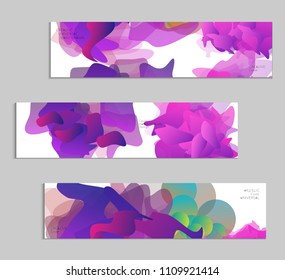 Abstract cover template with gradient design elements. Futuristic abstract modern pattern with fluid colors creating digital art. Bright colored background artistic social media web banner
