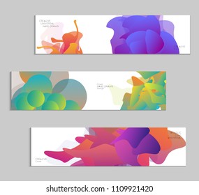 Abstract cover template with gradient design elements. Futuristic abstract modern pattern with fluid colors creating digital art. Bright colored background artistic social media web banner