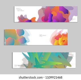 Abstract cover template with gradient design elements. Futuristic abstract modern pattern with fluid colors creating digital art. Bright colored background artistic social media web banner