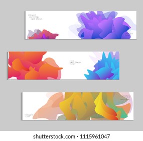 Abstract cover template with gradient design elements. Futuristic abstract modern pattern with fluid colors creating digital art. Bright colored background artistic social media web banner