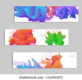 Abstract cover template with gradient design elements. Futuristic abstract modern pattern with fluid colors creating digital art. Bright colored background artistic social media web banner