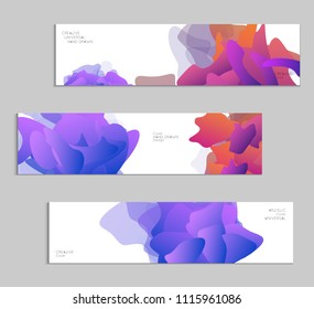 Abstract cover template with gradient design elements. Futuristic abstract modern pattern with fluid colors creating digital art. Bright colored background artistic social media web banner