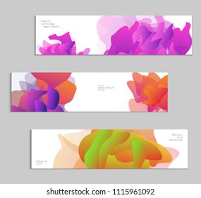 Abstract cover template with gradient design elements. Futuristic abstract modern pattern with fluid colors creating digital art. Bright colored background artistic social media web banner