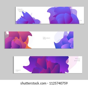 Abstract cover template with gradient design elements. Futuristic abstract modern pattern with fluid colors creating digital art. Bright colored background artistic social media web banner