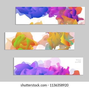 Abstract cover template with gradient design elements. Futuristic abstract modern pattern with fluid colors creating digital art. Bright colored background artistic social media web banner