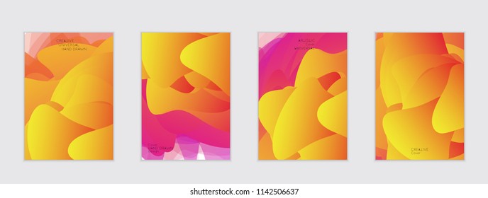 Abstract cover template with gradient design elements. Futuristic abstract modern pattern with fluid colors creating digital art. Bright colored background artistic social media web banner