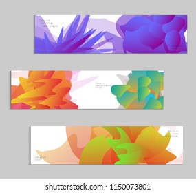 Abstract cover template with gradient design elements. Futuristic abstract modern pattern with fluid colors creating digital art. Bright colored background artistic social media web banner
