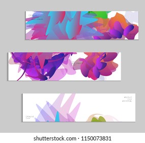 Abstract cover template with gradient design elements. Futuristic abstract modern pattern with fluid colors creating digital art. Bright colored background artistic social media web banner