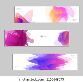 Abstract cover template with gradient design elements. Futuristic abstract modern pattern with fluid colors creating digital art. Bright colored background artistic social media web banner