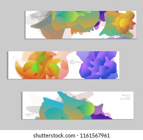 Abstract cover template with gradient design elements. Futuristic abstract modern pattern with fluid colors creating digital art. Bright colored background artistic social media web banner